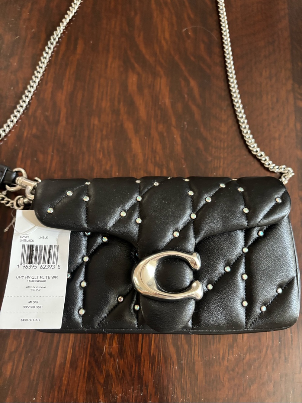 Coach Black Quilted Leather Crossbody with Silver Hardware